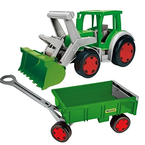 Wader XXL Gigant Traktor g Frontlader incl Anhänger Handwagen Trekker mit Hänger von TikTakToo