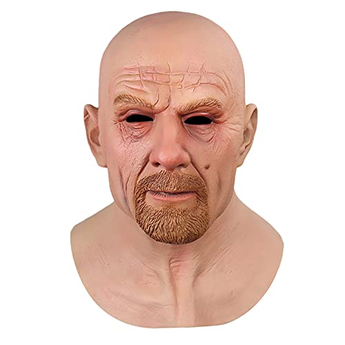 Tikoch Movie Celebrity Latex Mask Breaking Bad Professor Mr. White Realistic Costume Halloween Cosplay Props (Farbe: Laobai) von Tikoch