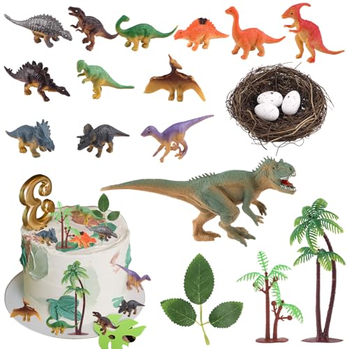 Dino Kuchendeko, 26 Stück Tortendeko Dinosaurier Set, Dschungel Kuchen Deko, Torte Kuchendeko 3D Dinosaurier, Bäume Deko Cake Topper, Geburtstag Kuchenaufsätze Junge für Kinder Party Dino Kuchendeko, 26 Stück Tortendeko Dinosaurier Set, Dschungel Kuchen Deko, Torte Kuchendeko 3D Dinosaurier, Bäume Deko Cake Topper, Geburtstag Kuchenaufsätze Junge für Kinder Party von Tikplus