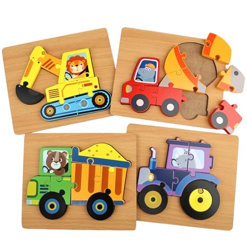 Holzpuzzle Kinder,4er-Set Holzpuzzle Ab 3 Jahre,Puzzle Lernspielzeug,Steckpuzzle Montessori Spielzeug,Fahrzeug-Holzpuzzle Geschenke für 3 jährige,Lernspielzeug Pädagogisches Geschenk für Kinder Holzpuzzle Kinder,4er-Set Holzpuzzle Ab 3 Jahre,Puzzle Lernspielzeug,Steckpuzzle Montessori Spielzeug,Fahrzeug-Holzpuzzle Geschenke für 3 jährige,Lernspielzeug Pädagogisches Geschenk für Kinder von Tikplus