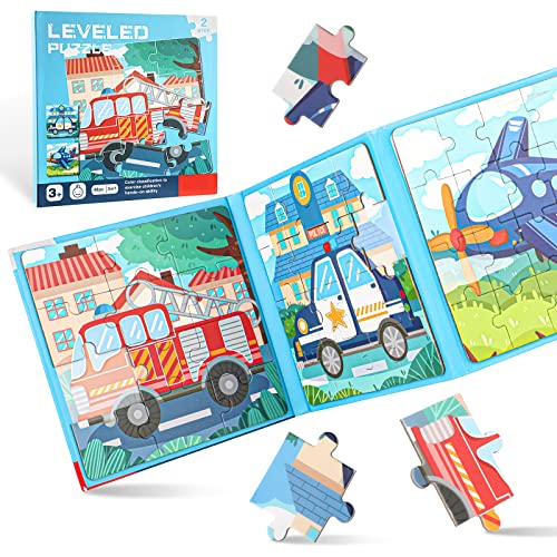 Kinderpuzzle Magnet, Magnete Puzzle Buchen für Kinder, Schwierigkeitsgrade Lernspielzeug für Kinder 3 4 5 Jahren (Transport) von Tikplus