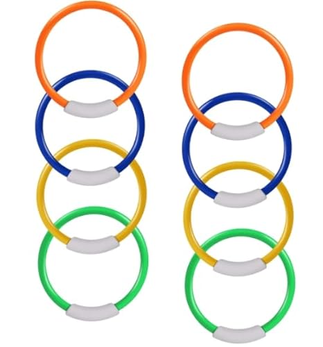 Tikplus 8 Stück Tauchringe, Tauchringe für Kinder ab 6, Unterwasser Pool Spielzeug, Tauchring Kinder, Diving Rings, Buntes Schwimmringe für Jungen und Mädchen Schwimmbad Training Sommer Poolparty Tikplus 8 Stück Tauchringe, Tauchringe für Kinder ab 6, Unterwasser Pool Spielzeug, Tauchring Kinder, Diving Rings, Buntes Schwimmringe für Jungen und Mädchen Schwimmbad Training Sommer Poolparty von Tikplus