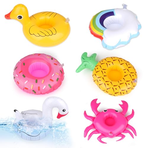 Tikplus Getränkehalter Pool, 6-teiliges,Aufblasbare Pool Getränkehalter Schwimmend, Mini Badewannenhalter für Bierflasche Sektglas Sommer Gadgets Tikplus Getränkehalter Pool, 6-teiliges,Aufblasbare Pool Getränkehalter Schwimmend, Mini Badewannenhalter für Bierflasche Sektglas Sommer Gadgets von Tikplus