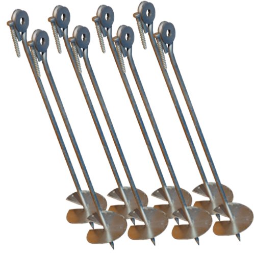 Bodenanker eindrehbar für Schaukel etc. 58 cm verzinkt von LoggyLand® (8er-Set) von Loggyland