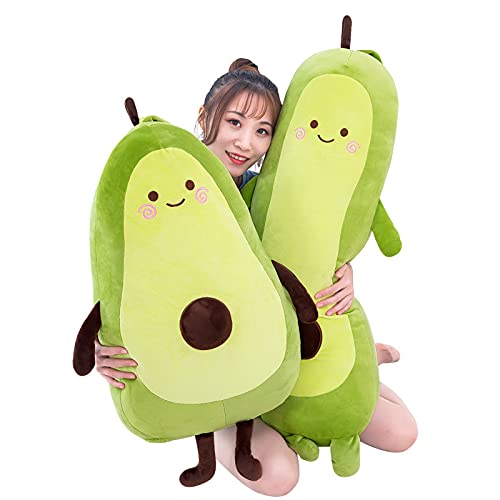 Tikwisdom Avocado, Alligatorbirne, grüne Avocado, Simulation Avocado, Plüschtier, Puppenschlafkissen, Puppe, Baumwolle, Urlaub, warmes Geschenk Plüschtierkissen, Spielzeugkissen (90 cm) von Tikwisdom