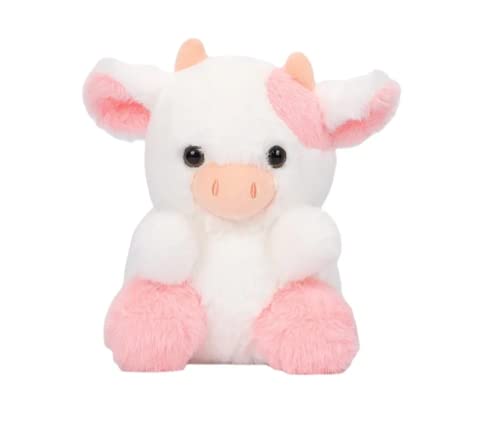 Tikwisdom Kuh Stofftier, Plüschkuh Puppe, Paw Paw Cow Plüschtier, Cartoon, niedliche Kuh, Geschenk für Jungen und Mädchen, 20 cm hoch (Rosa) von Tikwisdom