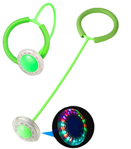 Tikwisdom LED Einzelbein Blinkrad Springen Kinder Ball Outdoor Spiele Energetic - Kinder Hüpfball Fußball Spielzeug Schaukel Ball (Grün) von Tikwisdom