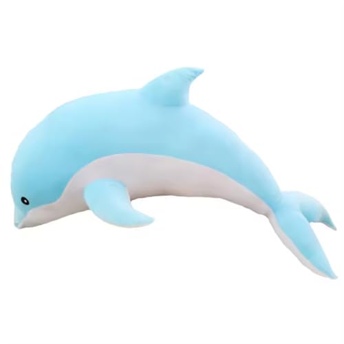 Tikwisdom Plüschtier-Delphin,Delphin Plüschkissen,Superweiche Puppe,Meerestier Plüschspielzeug Kinder Schlafkissen Geschenk. (Blau 50cm lang) von Tikwisdom