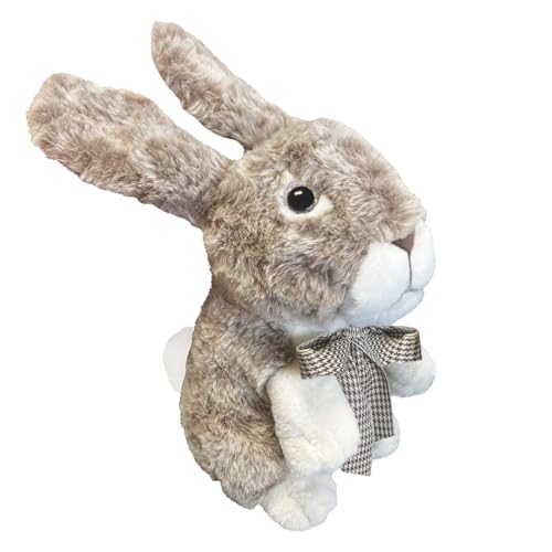 Kuscheliges Plüschtier - Kaninchen Plüsch mit karierter Fliege - Kuscheliges und Flauschiges Baby Hase - Deko Spielzeug für Kinder und Dekorationen Plüschtier für Kinder (Kaninchen) von Tilzmart