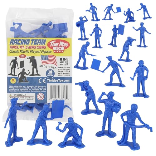 TimMee Car Racing Team Pit Track & News Crews – Blau, 18 Stück Kunststoff-Spielzeugfiguren US TimMee Car Racing Team Pit Track & News Crews – Blau, 18 Stück Kunststoff-Spielzeugfiguren US von Tim Mee Toy