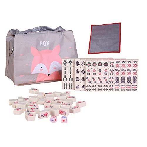 Chinesisches Mahjong Spielset mit 144 Spielsteinen, Würfel für Jungen und Mädchen, Erwachsene, Gelb, 24 mm Chinesisches Mahjong Spielset mit 144 Spielsteinen, Würfel für Jungen und Mädchen, Erwachsene, Gelb, 24 mm von Timcryxient