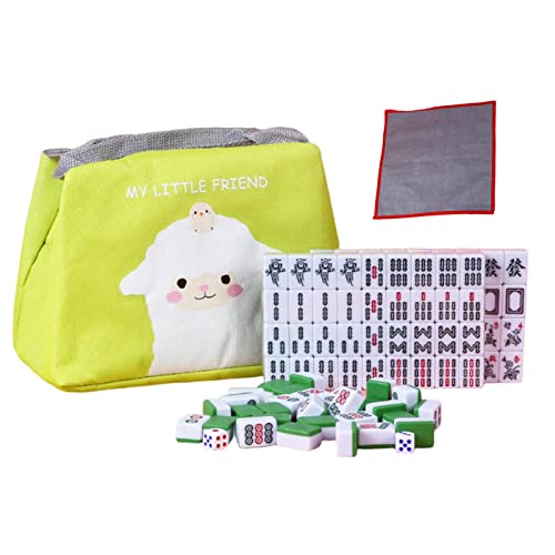 Chinesisches Mahjong Spielset mit 144 Spielsteinen, Würfeln für Jungen und Mädchen, Erwachsene, Grün, 27 mm Chinesisches Mahjong Spielset mit 144 Spielsteinen, Würfeln für Jungen und Mädchen, Erwachsene, Grün, 27 mm von Timcryxient