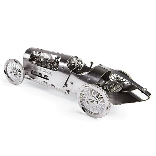 TimeForMachine 3D-Puzzle-Set, mechanisches 3D-Metall-Puzzle, Rennwagen-Modell, Vintage-Silber von Time for Machine