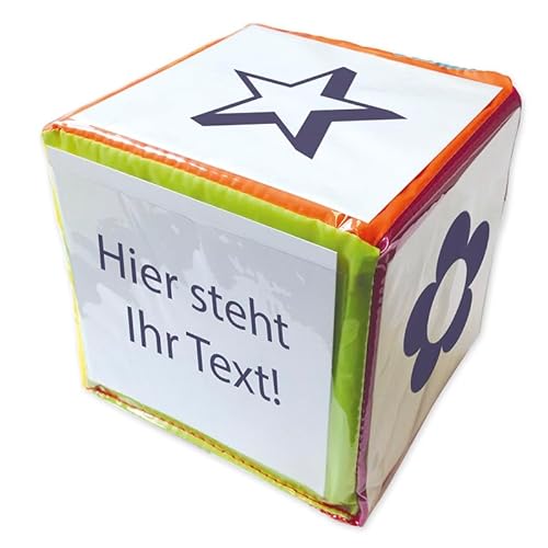 TimeTEX Blanko-Würfel - Großer bunter Würfel mit Einstecktaschen zur freien Gestaltung - 15 cm Seitenkante - 93584 von TimeTEX