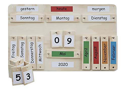 TimeTEX Jahreskalender aus Holz für Grundschule und Kita - 38 x 60 cm - 94910 von TimeTEX