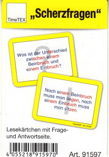 TimeTEX Scherzfragen-Kärtchen - 110-teilig im Etui - 91597 von TimeTEX