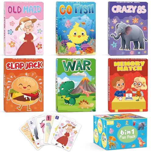 Timenued Kartenspiele, Go Fish, Old Maid, Memory Match, Crazy Eights, Slap Jack, Krieg, 6 Decks Timenued Kartenspiele, Go Fish, Old Maid, Memory Match, Crazy Eights, Slap Jack, Krieg, 6 Decks von Timenued
