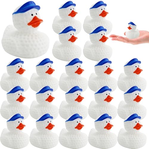 Timisea Süße Golfball-Ente mit Blauer Mütze – 20 Stück Set, Badespielzeug für Kinder, Sammel- und Geschenkidee von Timisea