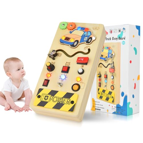 Montessori Busy Board, Montessori Spielzeug ab 1 Jahr, Busy Board mit 8 Schalter, Activity Holzspielzeug LED , Motorikspielzeug für Babys und Kinder von 1 2 3 4 Jahren Montessori Busy Board, Montessori Spielzeug ab 1 Jahr, Busy Board mit 8 Schalter, Activity Holzspielzeug LED , Motorikspielzeug für Babys und Kinder von 1 2 3 4 Jahren von Timiyou
