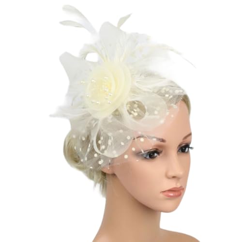 Federleichte gefiederte Brautdekoration mit bequemer für Hochzeit, Renntag, Event, Feder-Haarschmuck für die Braut Federleichte gefiederte Brautdekoration mit bequemer für Hochzeit, Renntag, Event, Feder-Haarschmuck für die Braut von TingHaoO