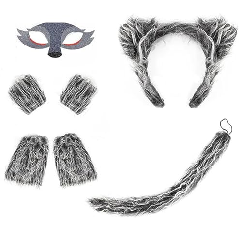 TingHaoO Elegantes Wolf-Kostüm, Tier-Thema, Stirnbänder und Schwanz für kreatives Partyzubehör, Dekoration und Festival-Feiern TingHaoO Elegantes Wolf-Kostüm, Tier-Thema, Stirnbänder und Schwanz für kreatives Partyzubehör, Dekoration und Festival-Feiern von TingHaoO