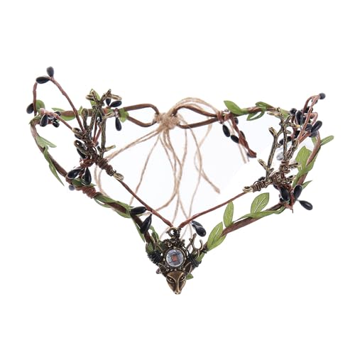 TingHaoO Fairies Queen Kopfschmuck Blatt Kreis Feen Stirnband für Halloween Hochzeit Party TingHaoO Fairies Queen Kopfschmuck Blatt Kreis Feen Stirnband für Halloween Hochzeit Party von TingHaoO