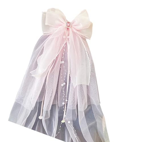 TingHaoO Weiße Spitze Kommunion Schleier Kopfschmuck für katholische Mädchen, leichter Tüllstoff, verstellbare Haarspange, besondere Anlässe, Set für Kinder, Ostern, Sonntag, Schleier-Zubehör von TingHaoO