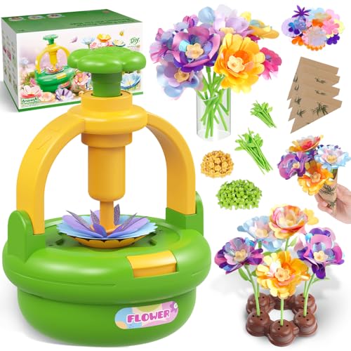 Kunsthandwerk-Set für Kinder im Alter von 4 bis 8 Jahren, Stoffblütenstrüße DIY-Spielzeug,Exklusive Blumensträuße für Mädchen im Alter von 3 bis 9 Jahren und Geburtstagsgeschenke (EU Green) von TingingYuli
