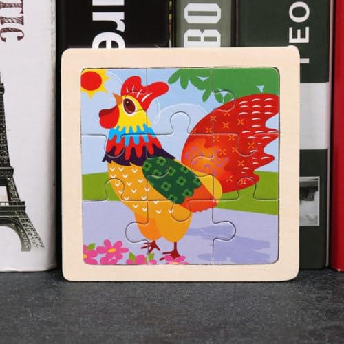 Kinder Baby Holz Puzzle Cartoon Bauernhof Hahn 9 Teile Puzzle Kinder Baby Holz Puzzle Cartoon Bauernhof Hahn 9 Teile Puzzle von Tinisu