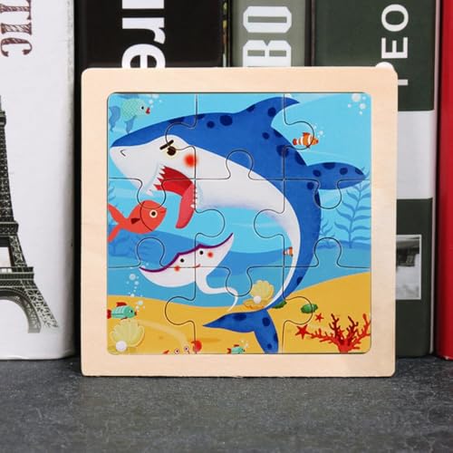 Kinder Baby Holz Puzzle Cartoon Hai Fisch 9 Teile Puzzle Kinder Baby Holz Puzzle Cartoon Hai Fisch 9 Teile Puzzle von Tinisu