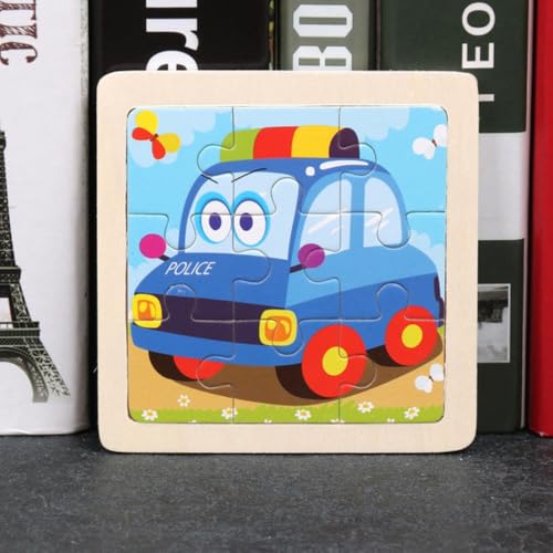 Kinder Baby Holz Puzzle Cartoon Polizei Auto 9 Teile Puzzle Kinder Baby Holz Puzzle Cartoon Polizei Auto 9 Teile Puzzle von Tinisu
