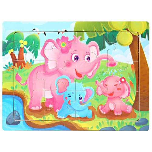 Kinder Baby Holz Puzzle Cartoon Rosa Elefant 12 Teile Puzzle Kinder Baby Holz Puzzle Cartoon Rosa Elefant 12 Teile Puzzle von Tinisu