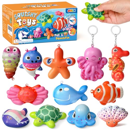 12 PCS Meerestiere Squishy Set, 13 cm Ozean Plüschtiere Fische Squishies Schlüsselanhänger, Anti Stress Spielzeug Party Geschenke Mitgebsel Kindergeburtstag Squeeze Toy für Kinder Mädchen Jungen 12 PCS Meerestiere Squishy Set, 13 cm Ozean Plüschtiere Fische Squishies Schlüsselanhänger, Anti Stress Spielzeug Party Geschenke Mitgebsel Kindergeburtstag Squeeze Toy für Kinder Mädchen Jungen von TinkerPlay