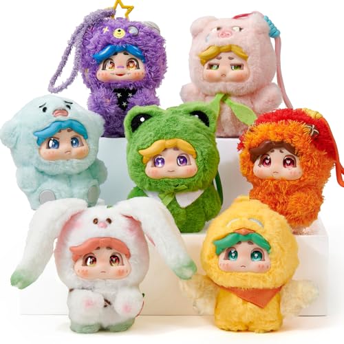 TinkerPlay Plüsch Blind Box Niedliche Blind Box Figuren 12CM Kawaii Tier Plüsch Blind Box Sammler Mystery Gefüllte Puppe Spielzeug Tasche Charme Anhänger Geburtstags Geschenk, Einzel Box von TinkerPlay