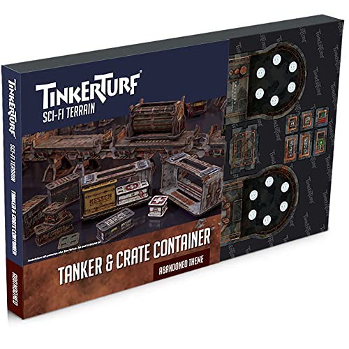 TinkerTurf Sci-Fi-Gelände: Tanker und Kistenbehälter, verlassenes Thema, stabil, erschwinglich, toll aussehendes vollfarbiges Gelände, schnell und einfach zu montieren, praktisch unbegrenzte TinkerTurf Sci-Fi-Gelände: Tanker und Kistenbehälter, verlassenes Thema, stabil, erschwinglich, toll aussehendes vollfarbiges Gelände, schnell und einfach zu montieren, praktisch unbegrenzte von TinkerTurf