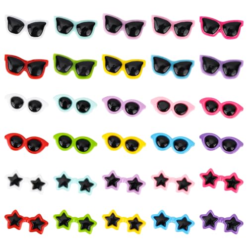 120stk Mini-Sonnenbrillen zum Basteln, Bunte Mini-Sonnenbrillen aus Kunstharz mit Flacher Rückseite DIY-Handyhüllen-Accessoires für Haarschmuck Handyhüllen Scrapbooking-Dekoration 120stk Mini-Sonnenbrillen zum Basteln, Bunte Mini-Sonnenbrillen aus Kunstharz mit Flacher Rückseite DIY-Handyhüllen-Accessoires für Haarschmuck Handyhüllen Scrapbooking-Dekoration von Tinoaly