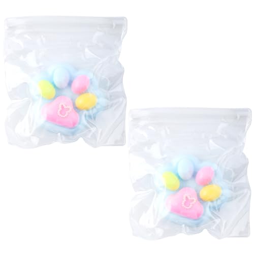 2 Stück Quetschspielzeug in Katzenpfotenform, Jelly Kitty Paw Kawaii Zappelspielzeug Matschig Weich Matschige Tierpfote Süßes Geschenk zum Entspannen im Homeoffice (Dopamin Blau) von Tinoaly
