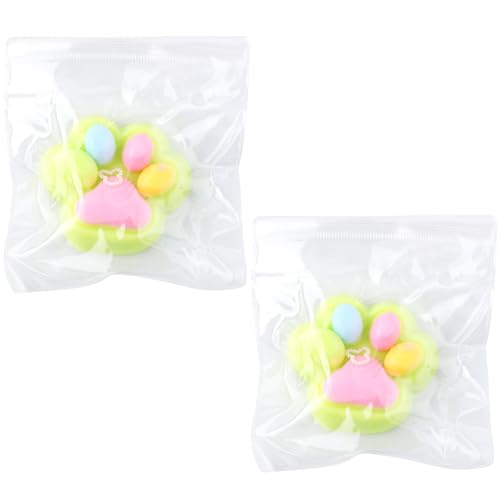 2 Stück Quetschspielzeug in Katzenpfotenform, Jelly Kitty Paw Kawaii Zappelspielzeug Matschig Weich Matschige Tierpfote Süßes Geschenk zum Entspannen im Homeoffice (Dopamin Grün) von Tinoaly
