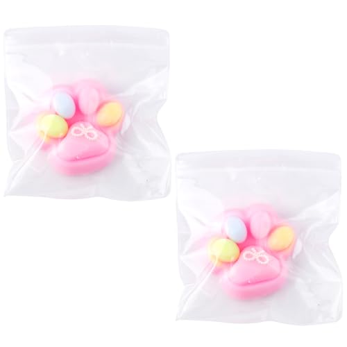 2 Stück Quetschspielzeug in Katzenpfotenform, Jelly Kitty Paw Kawaii Zappelspielzeug Matschig Weich Matschige Tierpfote Süßes Geschenk zum Entspannen im Homeoffice (Dopamin-Pink) von Tinoaly