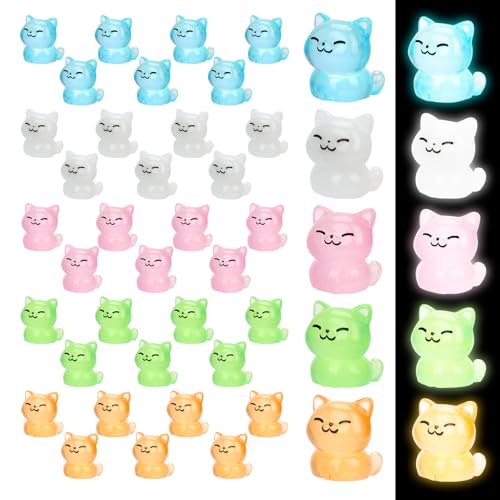 20 Stück Leuchtende Miniaturkatze, 5 Farben Mini-Katze aus Kunstharz Winzige Miniatur-Katzenstatuen Im Dunkeln Leuchtende Tierfiguren für Garten Puppenhaus- und Partydekorationen 20 Stück Leuchtende Miniaturkatze, 5 Farben Mini-Katze aus Kunstharz Winzige Miniatur-Katzenstatuen Im Dunkeln Leuchtende Tierfiguren für Garten Puppenhaus- und Partydekorationen von Tinoaly