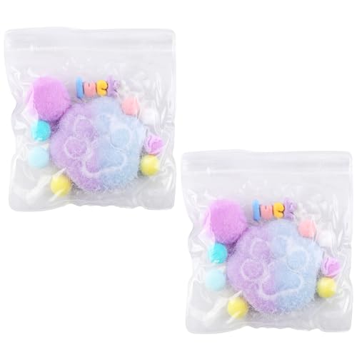 2stk Katzenpfoten-Quetschspielzeug, Taba-Katzenpfoten-Zappelspielzeug Kawaii-Katzenpfoten-Stressabbau-Sensorikspielzeug Quetschspielzeug Geschenk Entspannen Homeoffice(Blau-Lila Plüsch) von Tinoaly