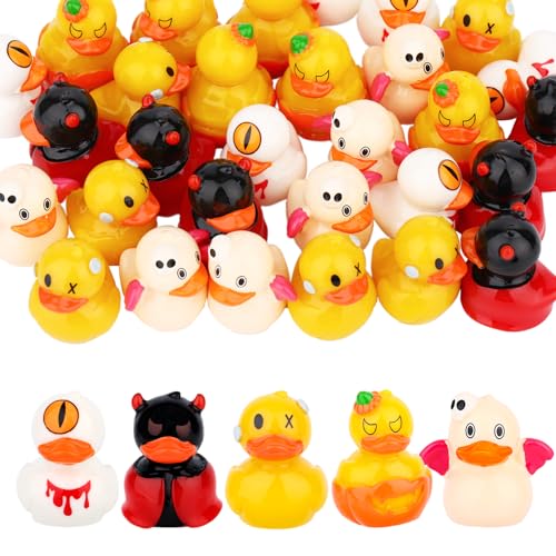 30stk Halloween Mini Enten, 5 Stile Miniatur Enten aus Kunstharz Dämonen Kürbis Totenkopf Einäugige Halloween-Figuren für Garten Mikrolandschaft Puppenhaus DIY-Dekorationen Partygeschenke 30stk Halloween Mini Enten, 5 Stile Miniatur Enten aus Kunstharz Dämonen Kürbis Totenkopf Einäugige Halloween-Figuren für Garten Mikrolandschaft Puppenhaus DIY-Dekorationen Partygeschenke von Tinoaly