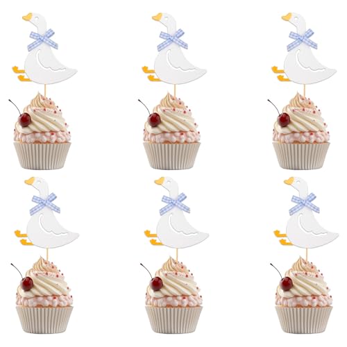 36stk Cupcake-Topper mit Gänsemotiv, 9x8cm Blau Bow Goose Geburtstagstorte Dekorationen für Baby Shower Geburtstagsparty Geschlechtsrevealing Thema 36stk Cupcake-Topper mit Gänsemotiv, 9x8cm Blau Bow Goose Geburtstagstorte Dekorationen für Baby Shower Geburtstagsparty Geschlechtsrevealing Thema von Tinoaly