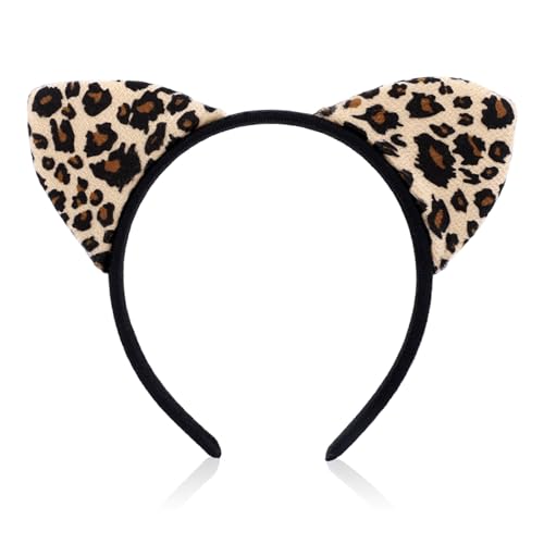 Gepardenohren-Stirnband für Damen und Mädchen, Süßer Haarreif mit Gepardenmuster und Tierohren Leoparden-Kopfschmuck Haaraccessoires für Halloween Kostüm Cosplay Safari-Motto Karnevalsparty Gepardenohren-Stirnband für Damen und Mädchen, Süßer Haarreif mit Gepardenmuster und Tierohren Leoparden-Kopfschmuck Haaraccessoires für Halloween Kostüm Cosplay Safari-Motto Karnevalsparty von Tinoaly