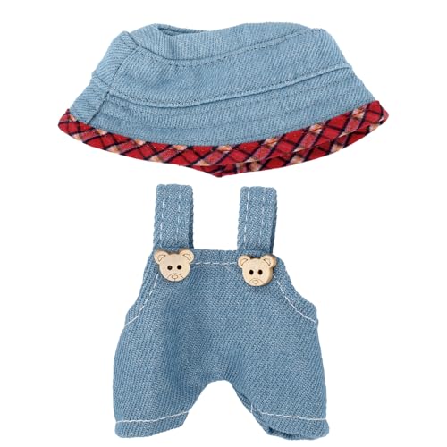 Puppenkleidungs Outfit Set, Bezaubernder Stylischer Cowboyhut und Jeans Overall Spielzeugkleidung Luxuriöses Schickes Spielzeug Outfit Zubehör für 17 cm Große Puppen Puppenkleidungs Outfit Set, Bezaubernder Stylischer Cowboyhut und Jeans Overall Spielzeugkleidung Luxuriöses Schickes Spielzeug Outfit Zubehör für 17 cm Große Puppen von Tinoaly
