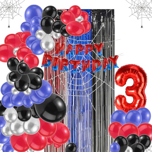 Spinnen Partydekorationen, Inklusive Buchstabenbanner Zahlenballon Netzhintergrund Hängenden Vorhängen Luftballons in Verschiedenen Größen für Babyparty Dekoration für Jungen Mädchen (Nummer 3) Spinnen Partydekorationen, Inklusive Buchstabenbanner Zahlenballon Netzhintergrund Hängenden Vorhängen Luftballons in Verschiedenen Größen für Babyparty Dekoration für Jungen Mädchen (Nummer 3) von Tinoaly