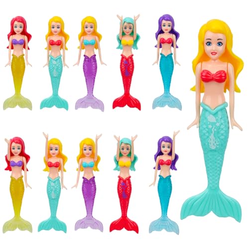 Tinoaly 10 STK Meerjungfrauen Wasserspielzeug, Bunt Kunststoff Kleine Meerjungfrauen Schwimmbadspielzeug Badepuppen für Schwimmbad Badewanne Geburtstagstorte Dekoration Tinoaly 10 STK Meerjungfrauen Wasserspielzeug, Bunt Kunststoff Kleine Meerjungfrauen Schwimmbadspielzeug Badepuppen für Schwimmbad Badewanne Geburtstagstorte Dekoration von Tinoaly