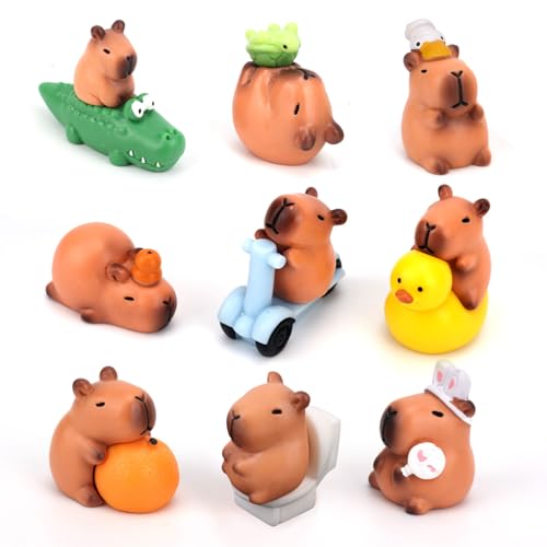 Tinoaly 12stk Mini-Capybaras aus Kunstharz, Winzige Kleine Tierornamente Miniatur-Gartenzubehör für Puppenhaus-Kuchenaufsätze Auto-Armaturenbrett und Feengarten-Dekorationen Tinoaly 12stk Mini-Capybaras aus Kunstharz, Winzige Kleine Tierornamente Miniatur-Gartenzubehör für Puppenhaus-Kuchenaufsätze Auto-Armaturenbrett und Feengarten-Dekorationen von Tinoaly