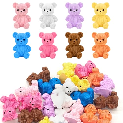 Tinoaly 24stk Mini Harz Teddybär Figuren, 8 Farben Miniatur-Kunstharz-Teddybären Niedlich Tierform Dekoration Zubehör für Spielzeug Haus Fairy Garden DIY Handwerk Tinoaly 24stk Mini Harz Teddybär Figuren, 8 Farben Miniatur-Kunstharz-Teddybären Niedlich Tierform Dekoration Zubehör für Spielzeug Haus Fairy Garden DIY Handwerk von Tinoaly