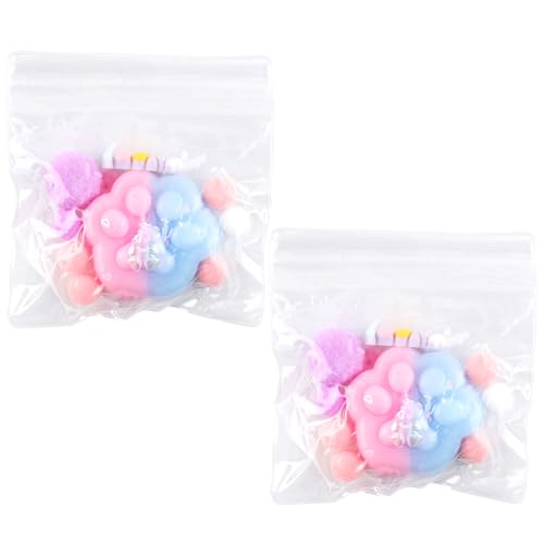 Tinoaly 2stk Katzenpfoten-Quetschspielzeug, Taba-Katzenpfoten-Zappelspielzeug Kawaii-Katzenpfoten-Stressabbau-Sensorikspielzeug Quetschspielzeug Geschenk Entspannen Homeoffice(Blau-Rosa Glatt) von Tinoaly